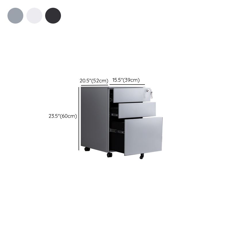 Modern Metal Cabinet Locking Drawers File Cabinet with Castors