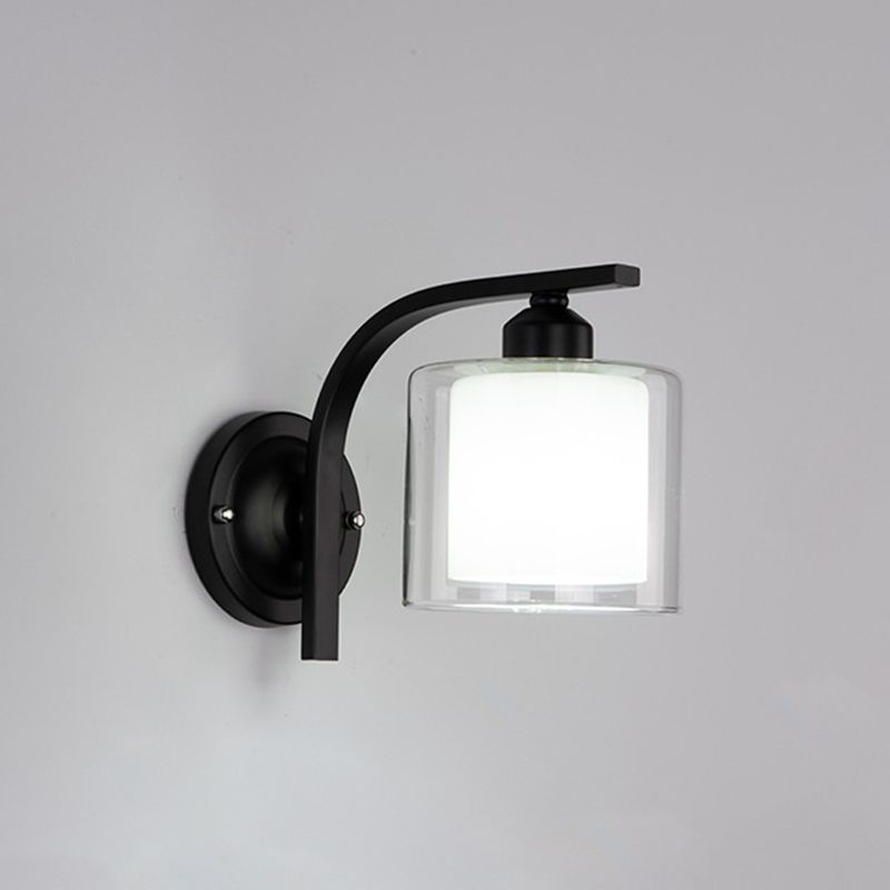 Hedendaagse stijl cilinder wand gemonteerd lichtglas 1 licht wandlamp barmonus