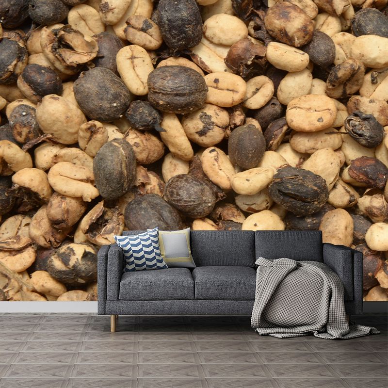 Modern Coffee Beans Mural Photography Horizontal Wall Covering for Coffee Shop