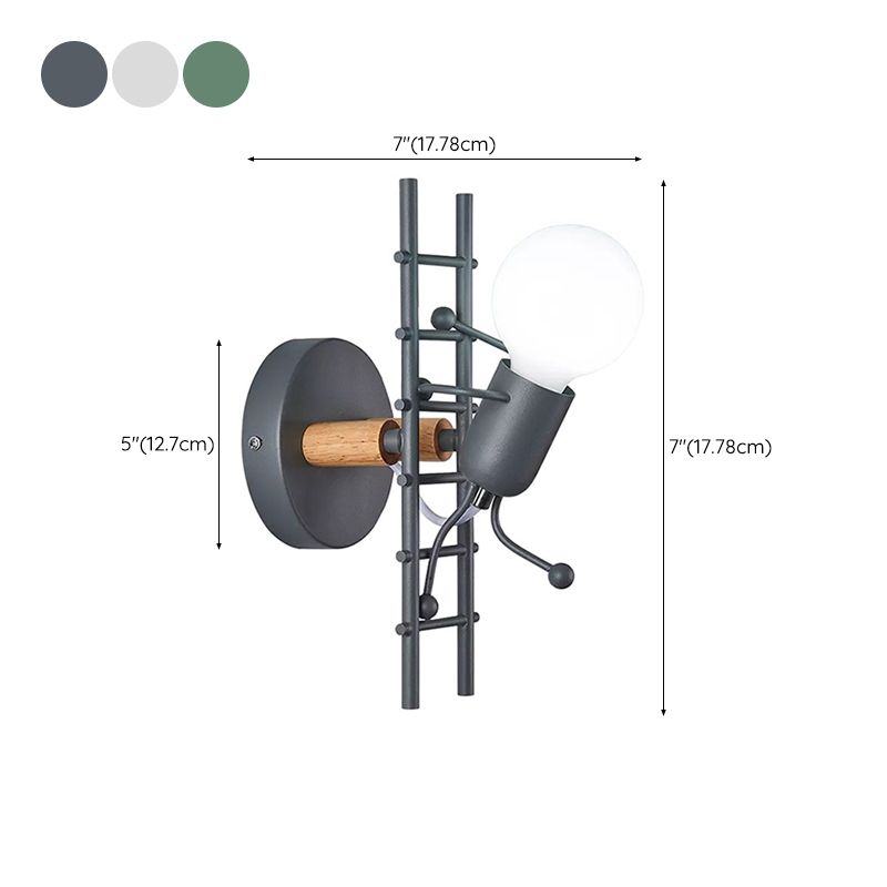 Metal Unique Shape Wall Light Kid Style 1 Light Wall Light Sconce