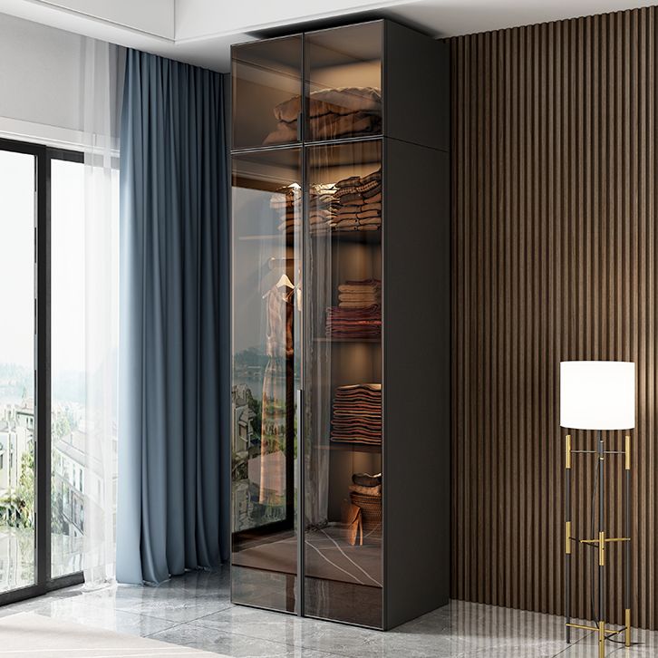 Modern Style Glass Wardrobe Bedroom Wardrobe Closet with Soft Close Door