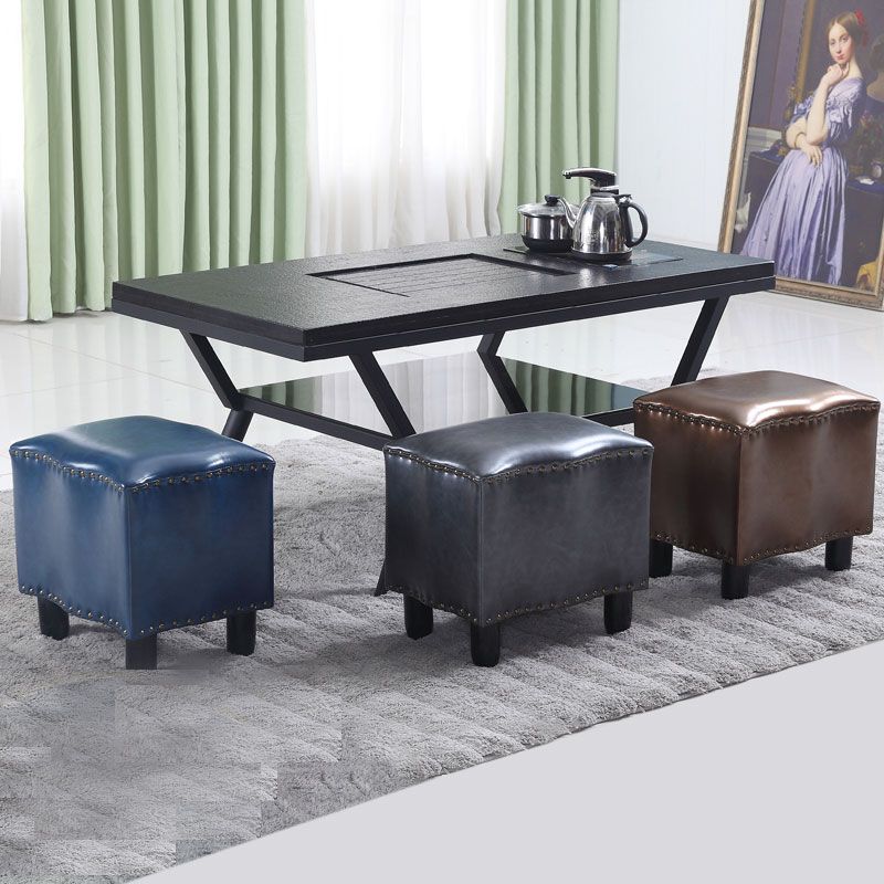 Modern Brown Standard Leather Pure Color Standard for Drawing Room