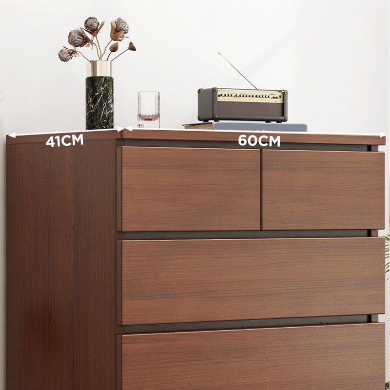 Contemporary 42.9-Inch Tall Wood Accent Chest with 6 Drawers