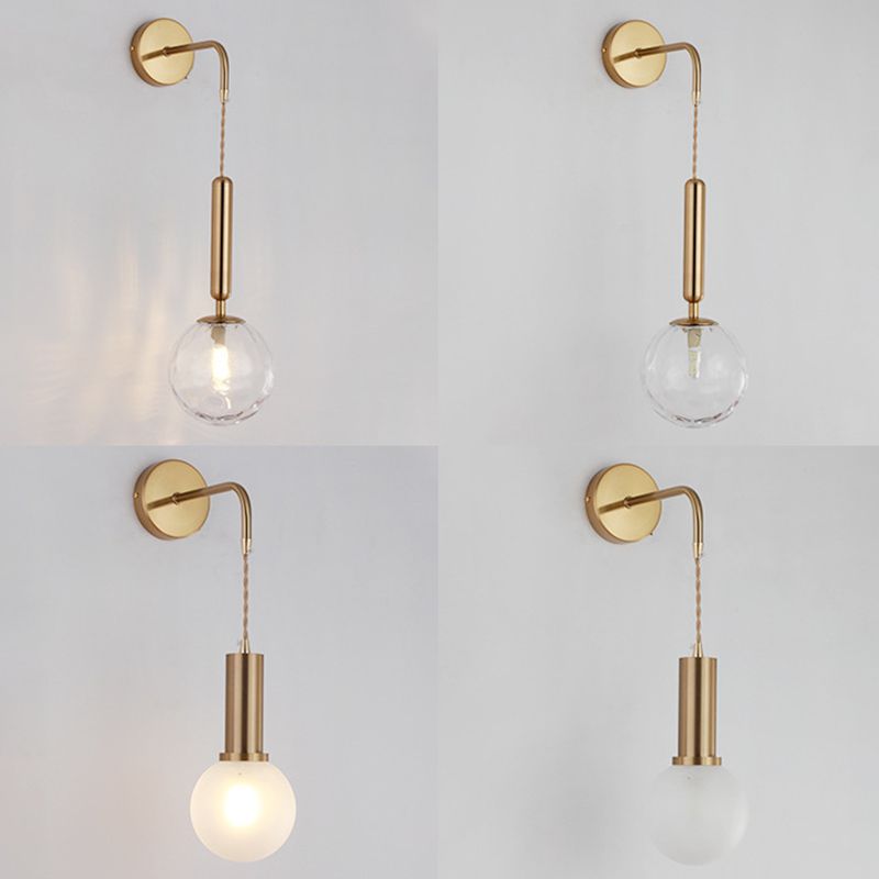 Spherical Glass Wall Mounted Lamp Minimalist Style Wall Mounted Light Fixture for Bedroom
