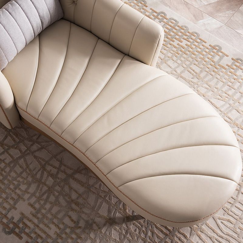 Nordic Style Leather Chair Solid Color Chaise Lounge Couch for Bedroom