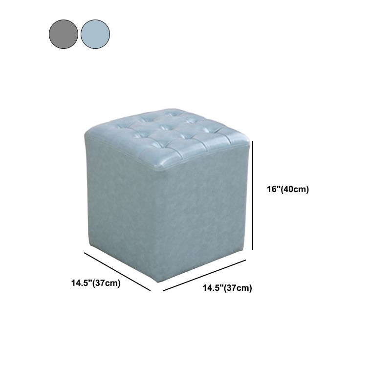 Modern Dark Brown Cube Solid Color Square Leather for Living Room