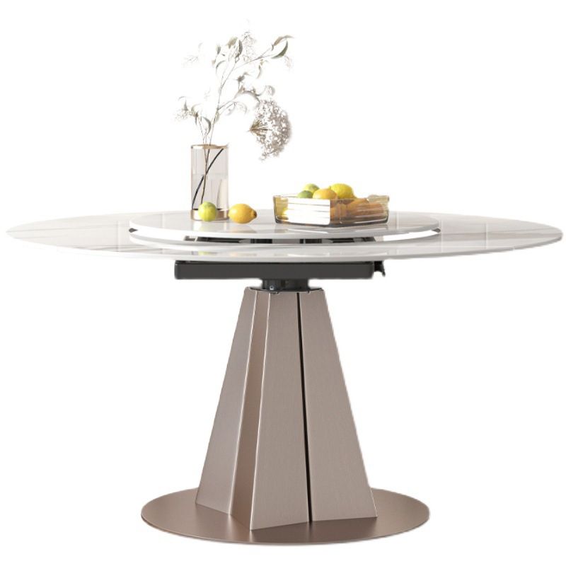 Modern Round Sintered Stone Dining Room Set Space-Saving Design Dining Table Furniture