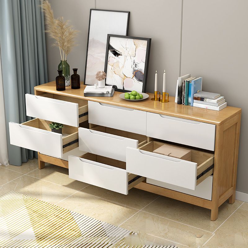 Contemporary Dresser Solid Wood Storage Chest with 5/6/9 Drawers