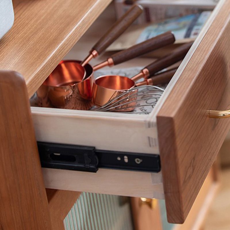 Brown Wooden Side Board with Doors Modern Living Room Buffet Sideboard