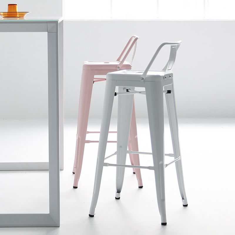 Modern Coffee Shop Counter Stool Square Metal Footrest Bar & Counter Stool