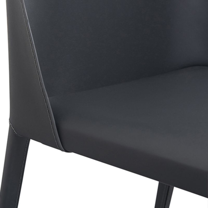 Silla auxiliar Parsons de cuero estilo diseñador con acabado mate (juego de 2)