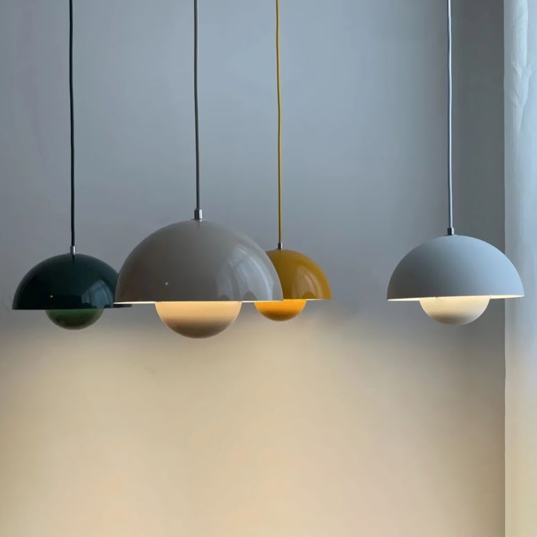 Round Shape Metal Hanging Light Nordic Macarons 1-Light Hanging Light Fixtures
