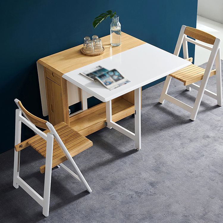 1/2/3/5 Pcs Wood Modern Dining Room Set with Foldable Table Dinette Set