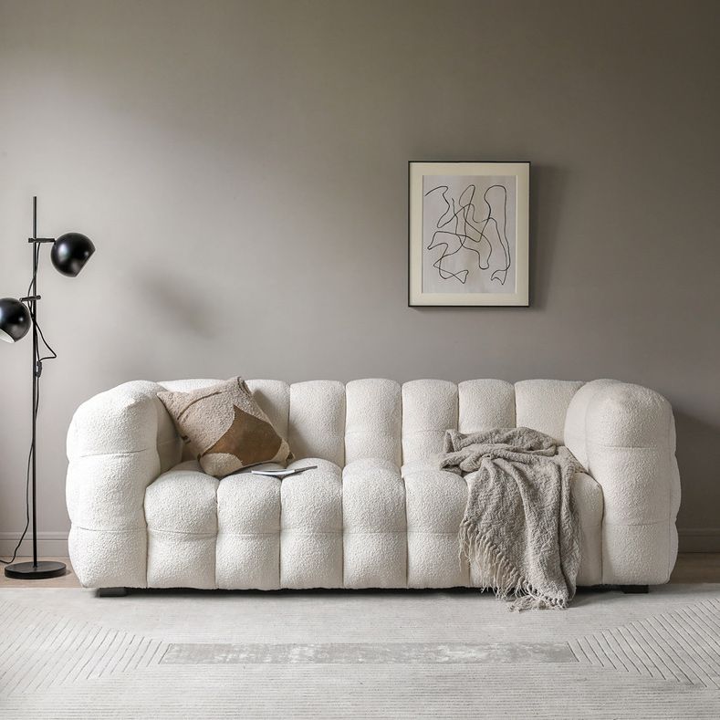 Contemporary Fabric 3 Seater Living Room Seating Tuxedo Arm Cushions Sofa