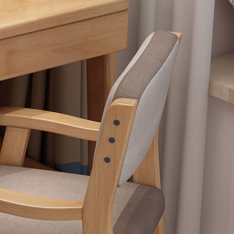 Contemporary Style Dining Wooden Chair Kitchen Open Back Arm Dining Chairs