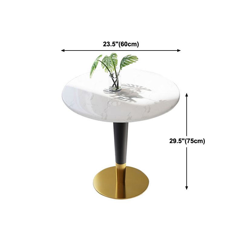 Round Marble Dinette Table Traditional Luxury Dinner Room Table for Indoor