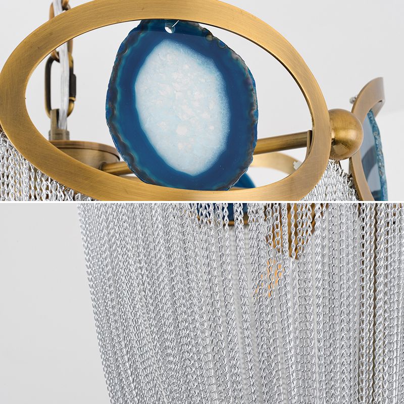 Cadena Metal Empire Chandelier Iluminación Modernista Estilo nórdico 3 luces Gold Lighting Lights