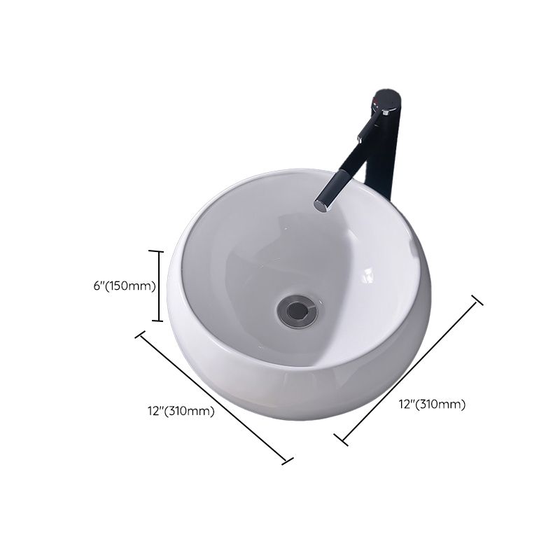 Modern Vessel Bathroom Sink Rectangular Porcelain Basin Sink (Not Include Faucet)