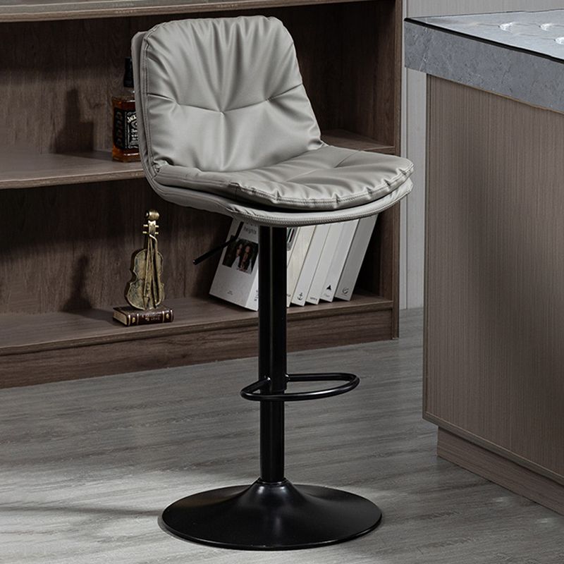 Modern Armless Rotatable Counter Stool Metal Cafe Bar Stool with Cushion and Pedal