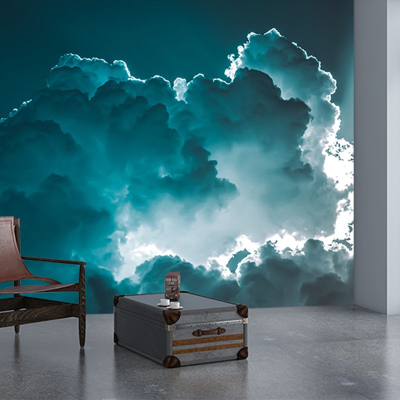 Sky Clouds View Mural Modern Dining Room Moisture Resistant Wall Decor