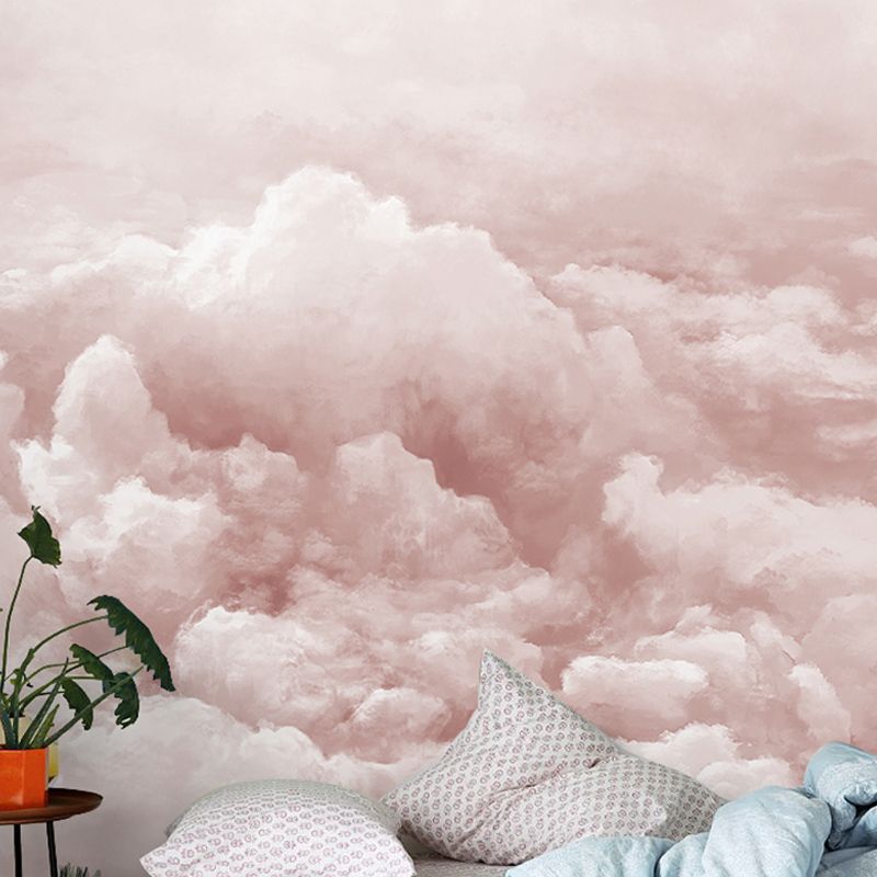 Riesiges Wandbild, helle Farbe, Wolke, Wandverkleidung aus Vliesstoff für die Inneneinrichtung, individuelle Größe erhältlich