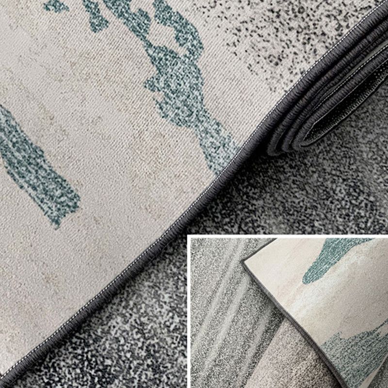 Black Modern Indoor Rug Polyester Striped Indoor Rug Non-Slip Backing Rug for Living Room