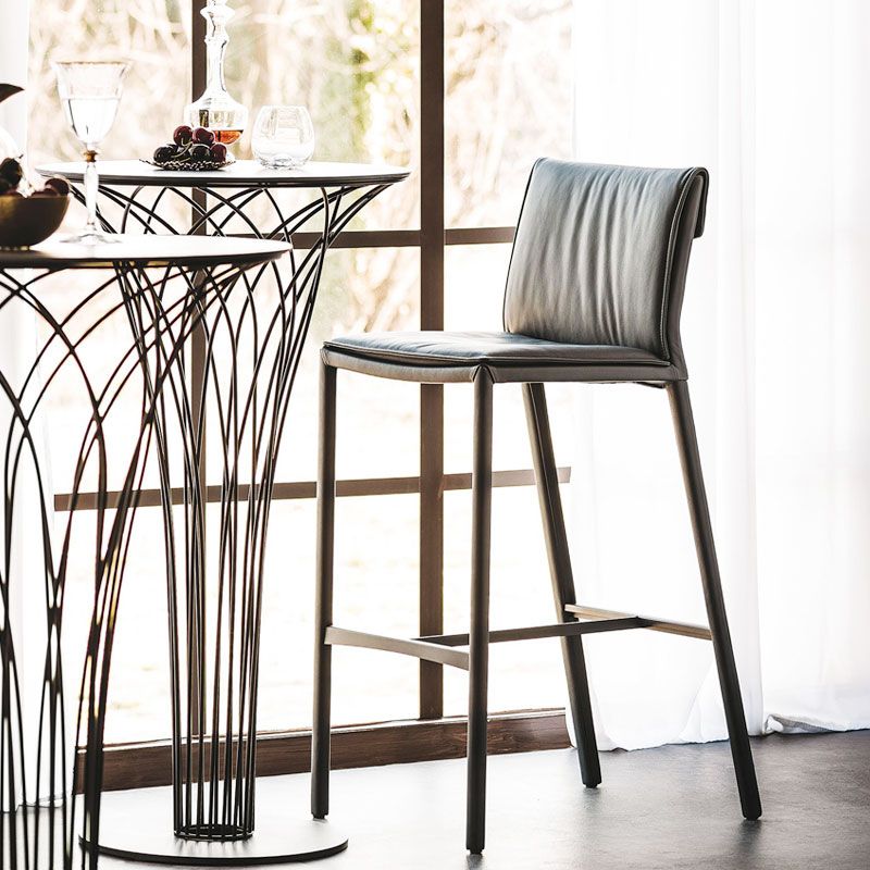 Contemporary Style Metal Bar Stool Footrest Counter Stool for Restaurant