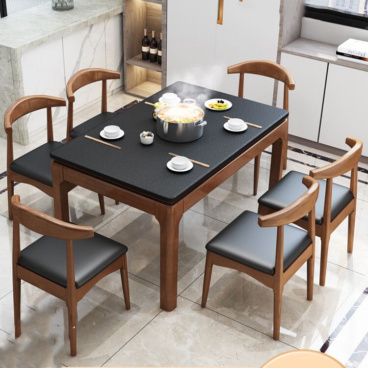 Contemporary Rectangle Dinner Table 4 Legs Kitchen Dining Table