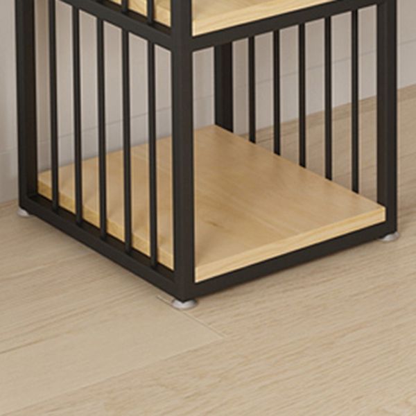 Rectangle Solid Wood Pub Table 3-shelf Pedestal Bar Height Bistro Table in Natural