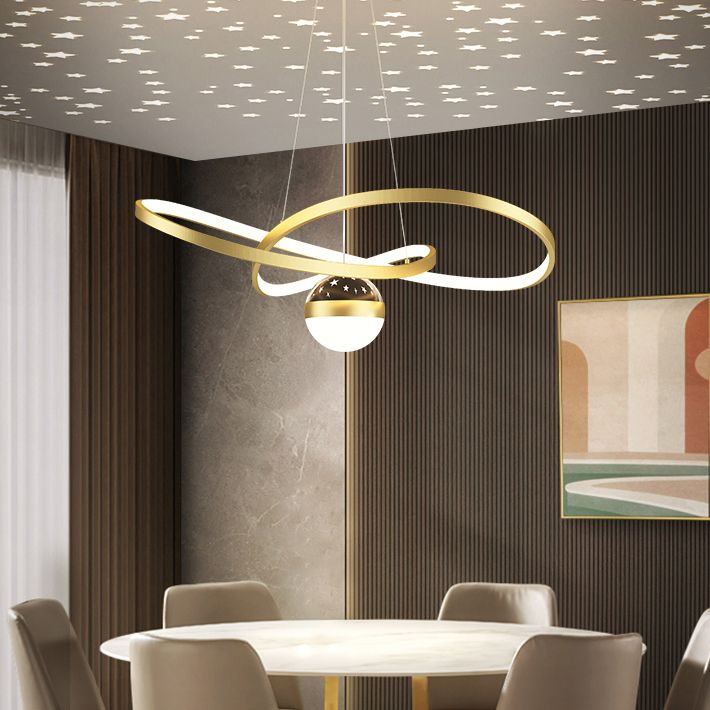 Twist Shade Metal Chandelier Lights Modern 2- Light Chandelier Lighting Fixtures