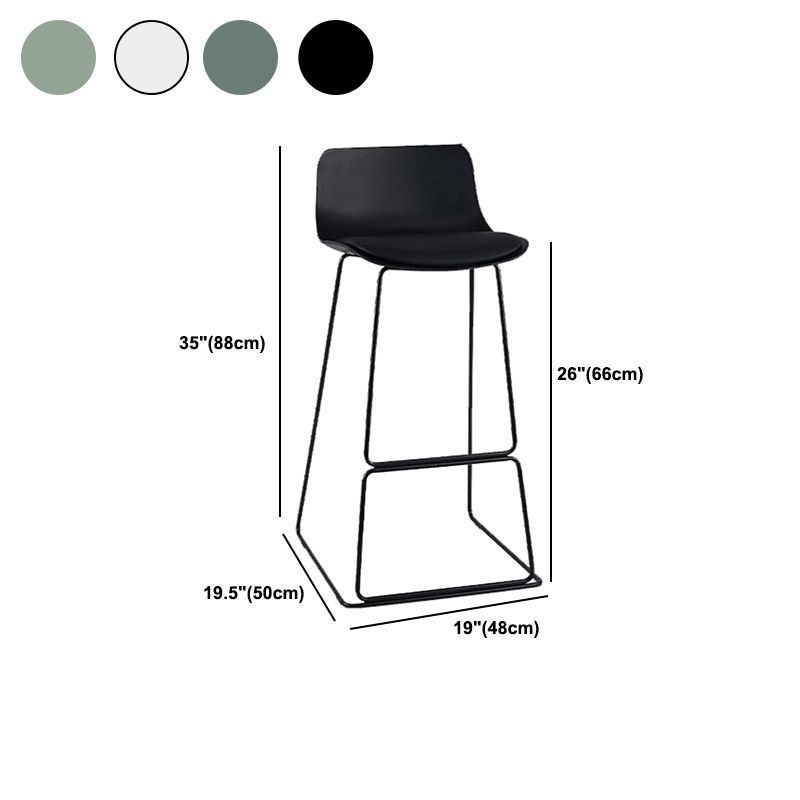 Indoor Footrest Dining Stool Plastic Industrial Low Back Counter-height Stool