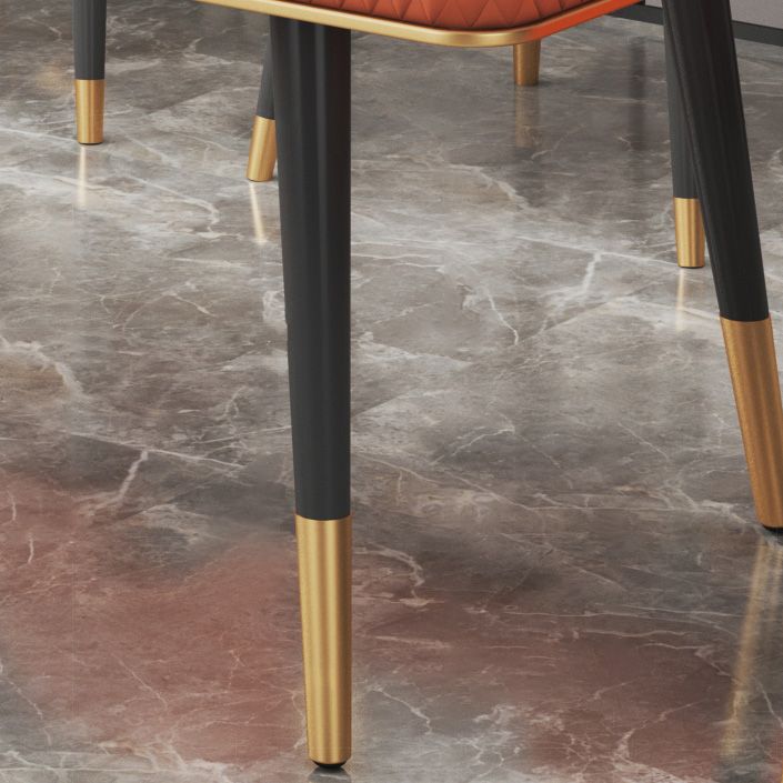 Rectangle Traditional Luxury Dining Table 4 Black Metal Legs Table for Dining Room