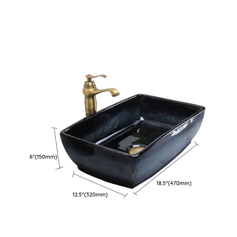 Traditional Vessel Bathroom Sink Specialty Vitreous China with Faucet Vessel Sink