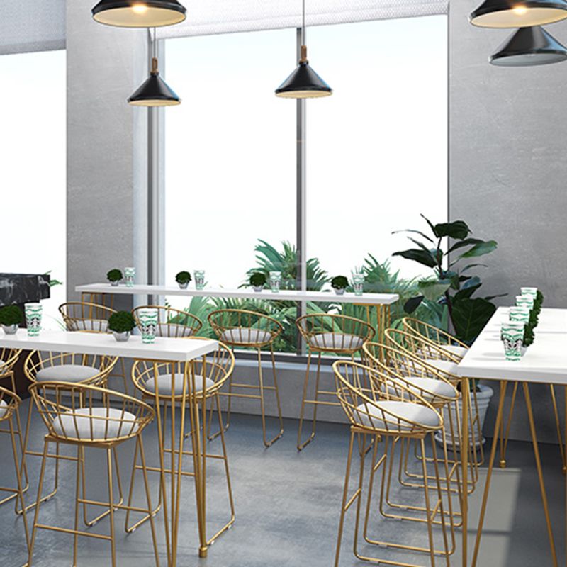 Glam 1/5/9 Pieces Counter Height Set Rectangle White Legs Indoor Pub Dining Set