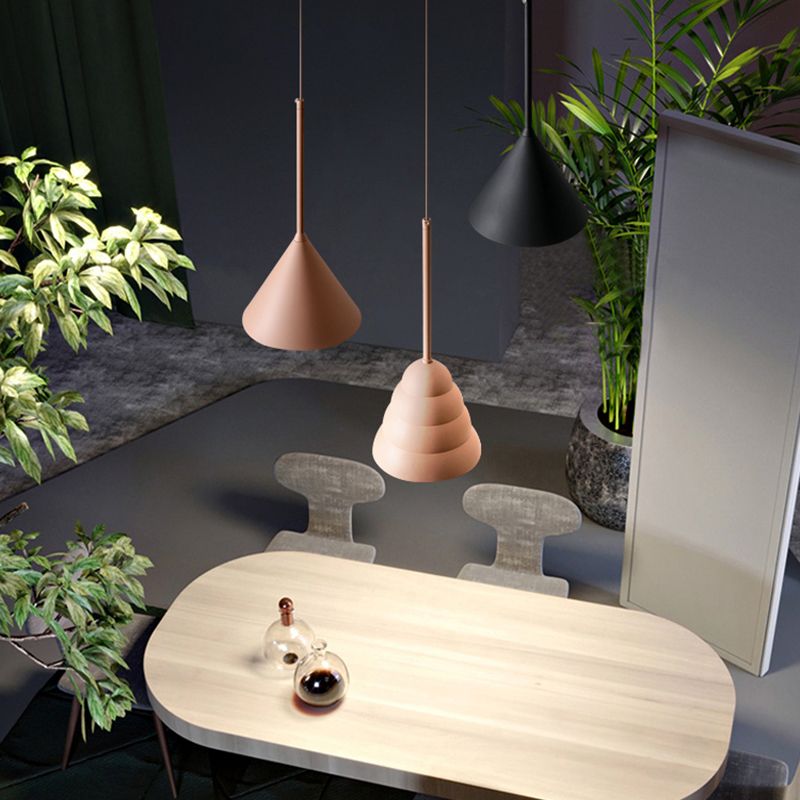 Unieke schaduw hangende verlichting moderne macaron -stijl hars 1 lichte hanglamp voor eetkamer