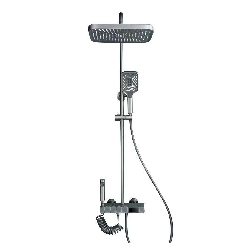 Bathroom Shower System Square Handheld Shower Head Wall Mounted Shower Trim