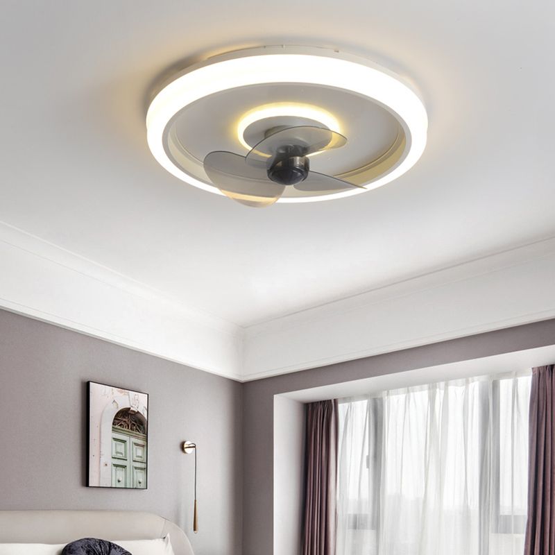 Acrylhalo -Ring Deckenlüfter Leuchte Makkaron Minimalist LED Semi Flush Leuchte