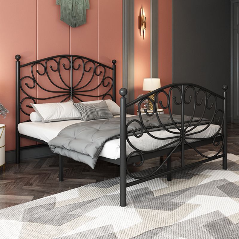Metal Open-Frame Bed 45.27" High Wire-Grid Bed with Custom Gold Legs
