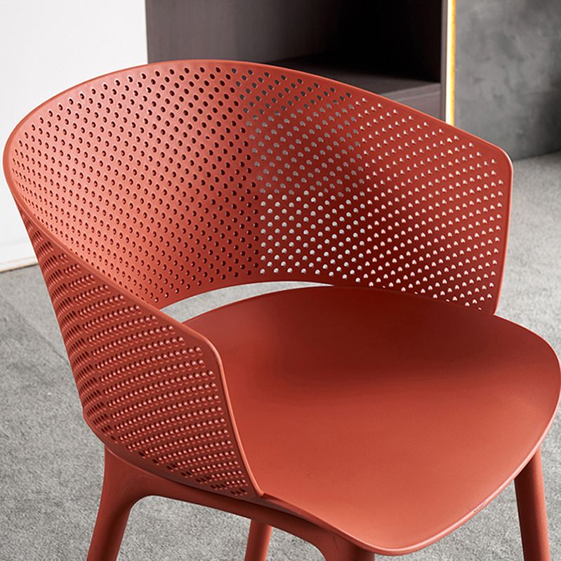 Open Back Dining Side Chair Modern Home Plastic Dining Arm Chair