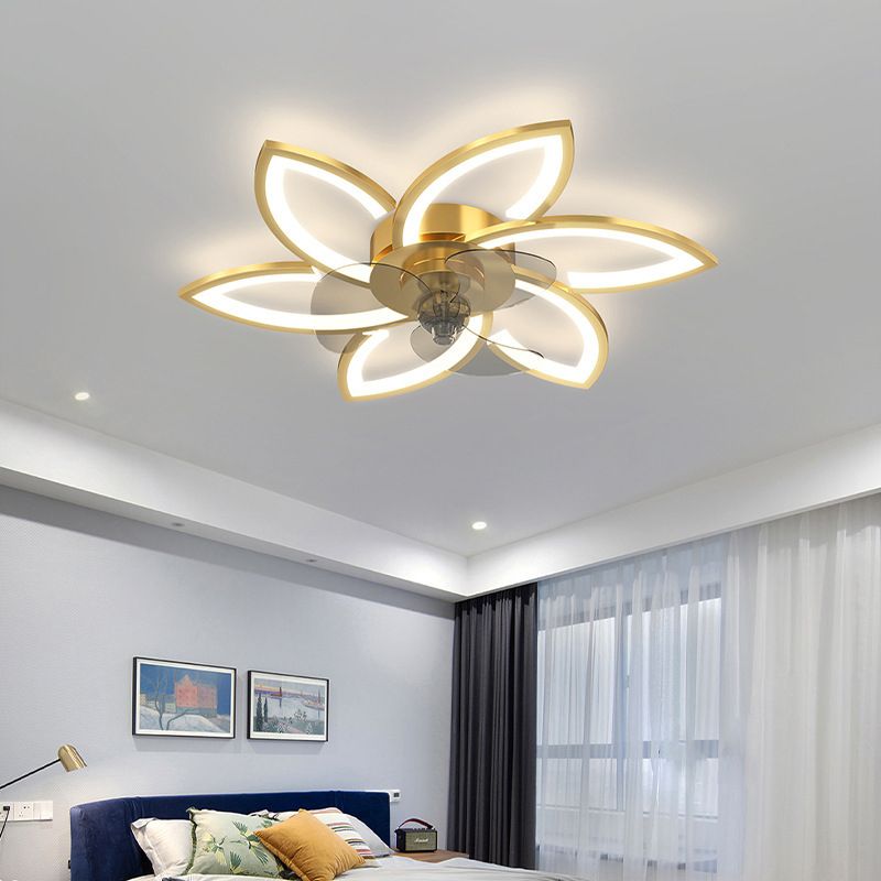 Modern Style Ceiling Fan Lighting Metal 6 Light Ceiling Fan Lamp for Bedroom