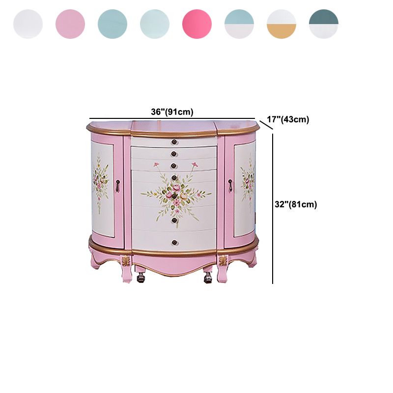 Victorian Style 31.8" Height 2 Drawers Vanity Set with Stool and Mirror