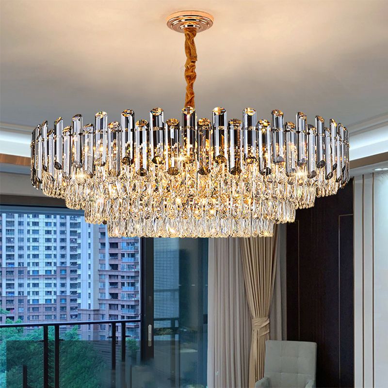 Modern Circular Chandelier Crystal Chandelier Lighting Fixtures For Dining Room
