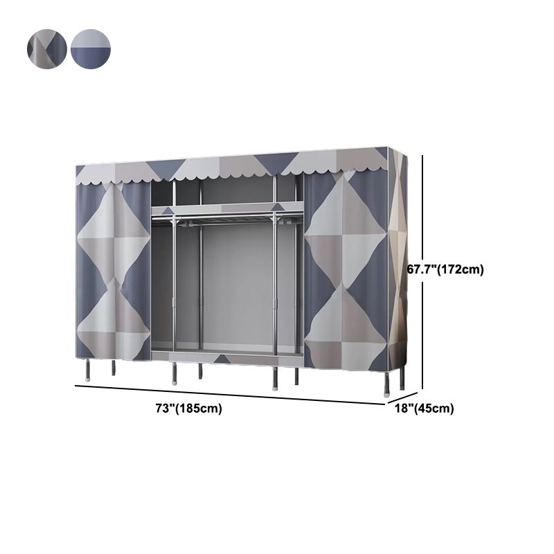 Modern Style Wardrobe Metal Wardrobe Closet with Garment Rod