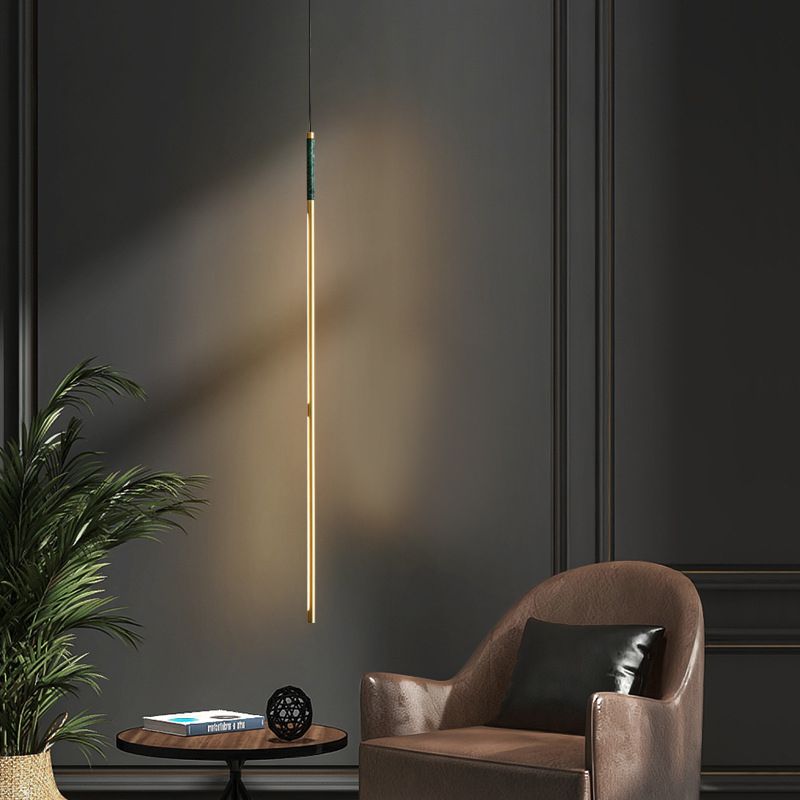 Minimalistische Marmor-LED Hanging Deckenleuchte 1-Licht-lineare Decke Anhänger Licht