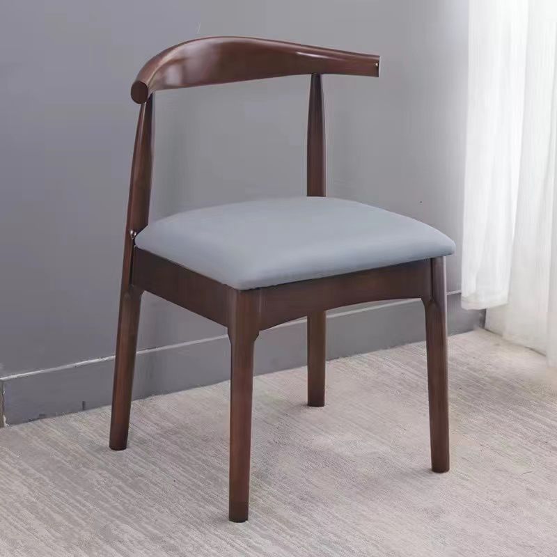 Scandinavian Dining Chair Open Back Side Chair with 4 Wood Legs for Home Use