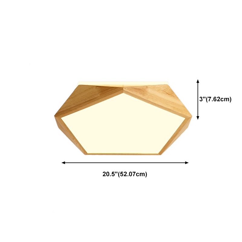 Wooden Flush Mount Ceiling Lighting Fixture Modern LED Ceiling Light for Bedroom