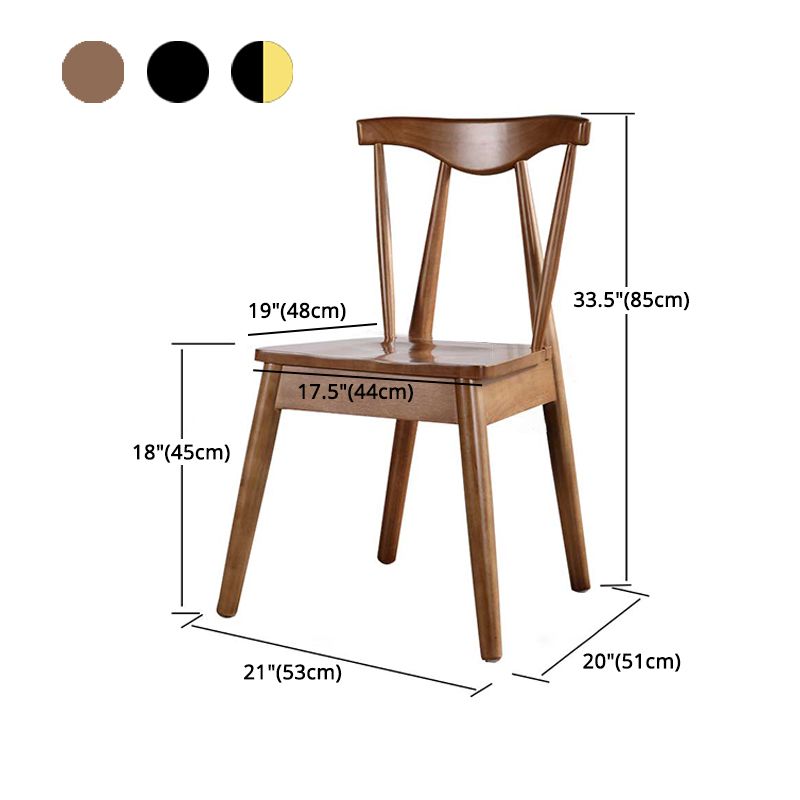 Silla auxiliar de comedor de estilo escandinavo de madera, silla auxiliar de comedor casera sin brazos