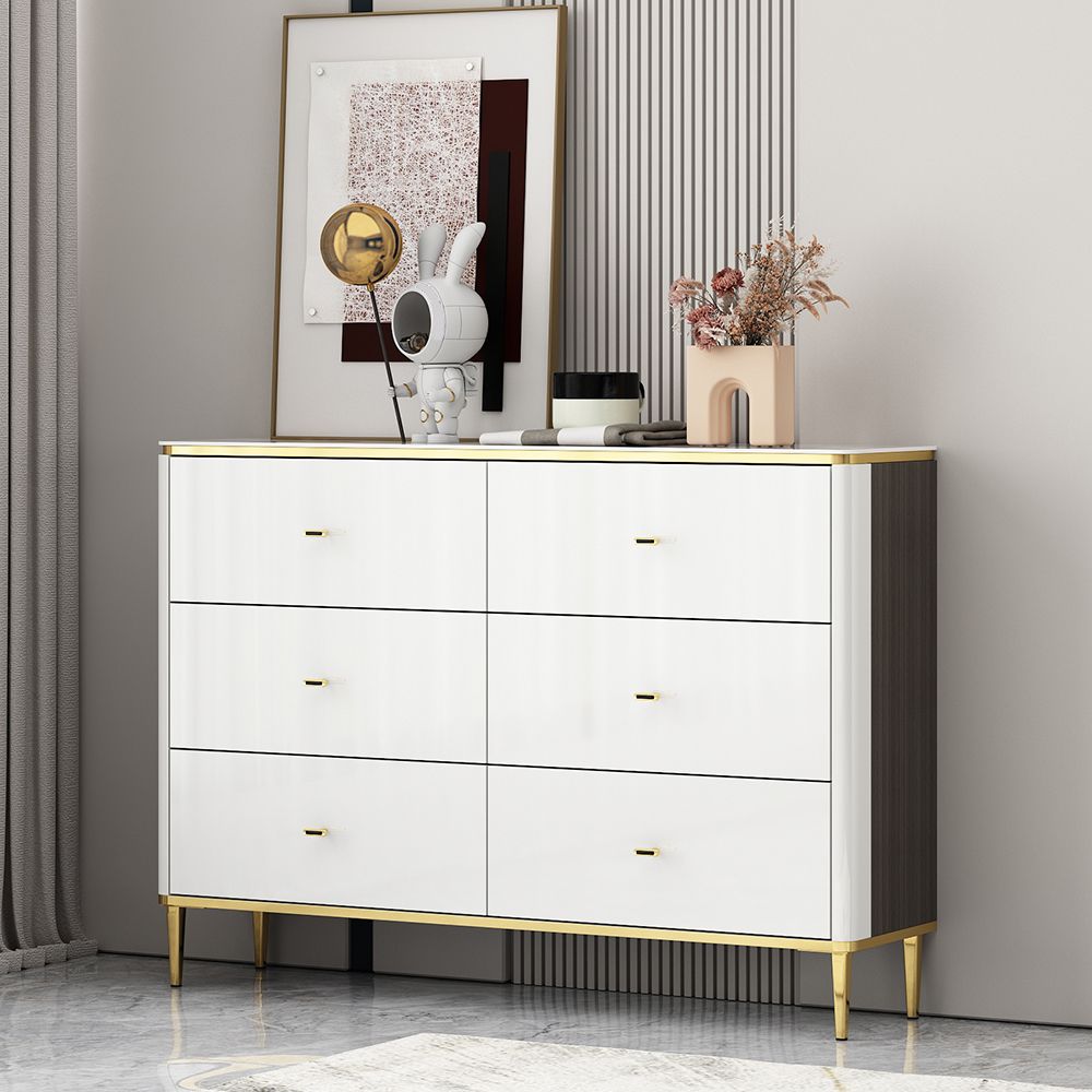 11.7-inch Width Glam Storage Chest Stone Storage Chest Dresser with 3/6 Drawers