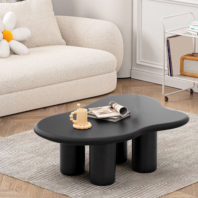 15"H Contemporary Coffee Table Wooden 4 Legs Coffee Cocktail Table