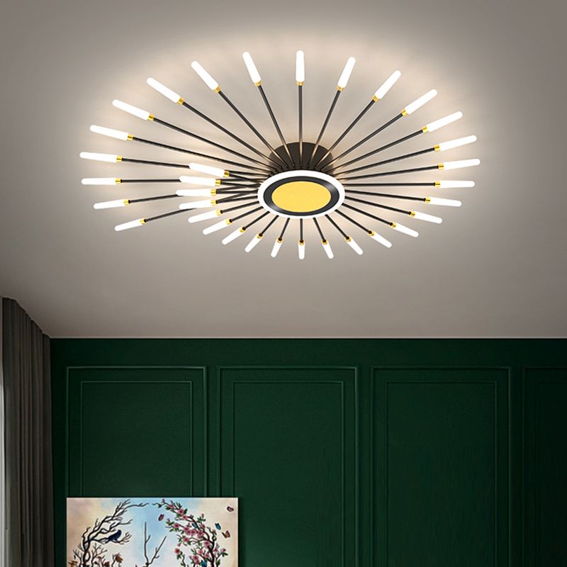 Plafonnier encastré Spoutnik en or noir, nouveau plafonnier moderne en acrylique pour le salon